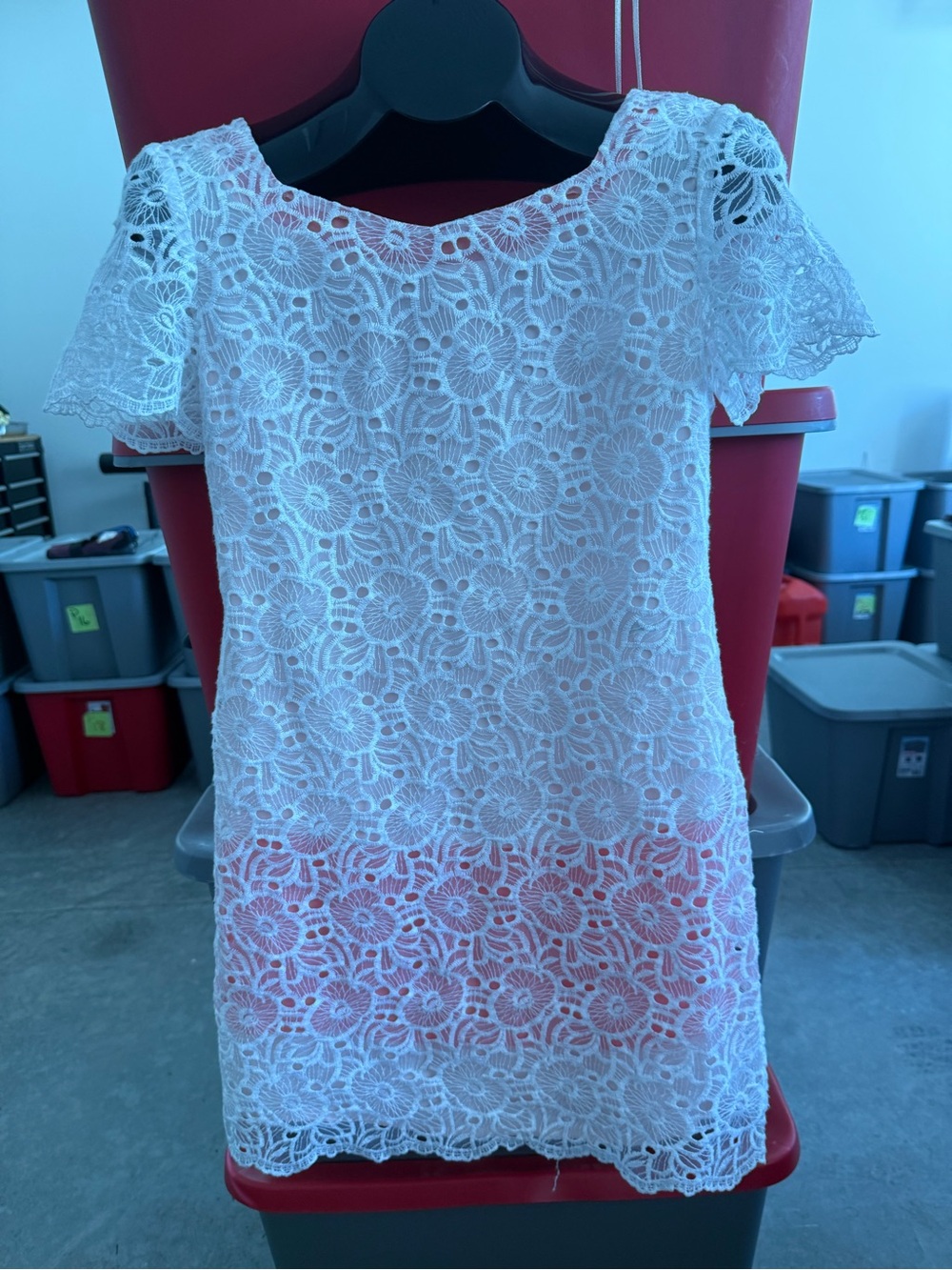 White Lace Short Sleeve Women's Dress p48